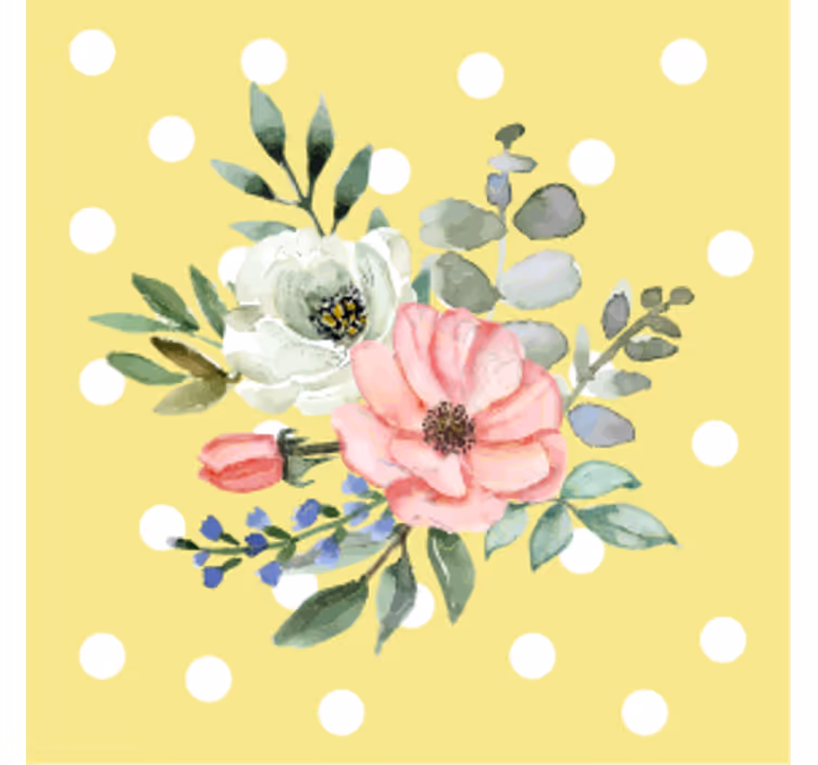 Untersetzer modern blumenarrangement mit punkten - TenStickers