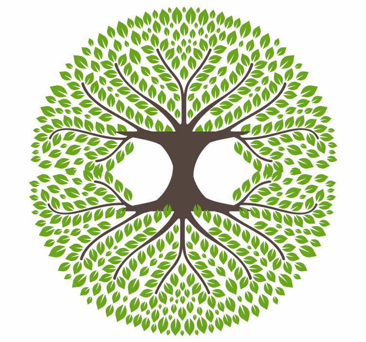 Untersetzer geek lushgrüne baum-silhouette - TenStickers