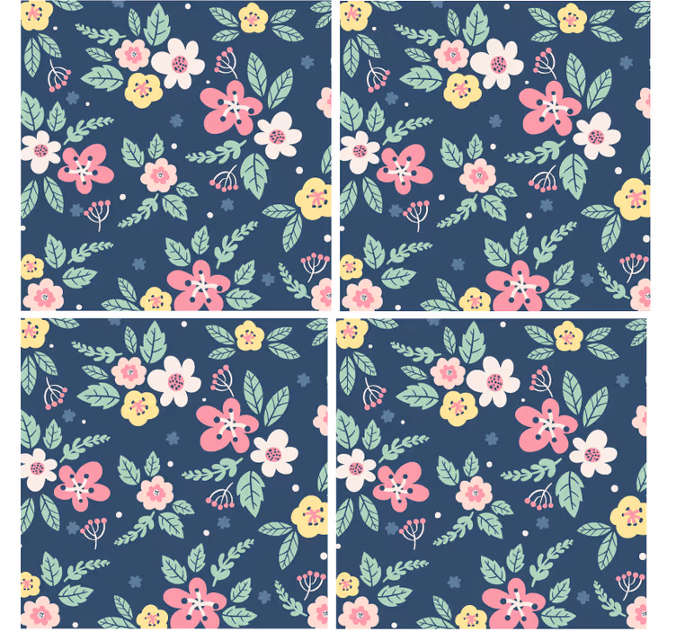 Untersetzer modern mit floralen mustern - TenStickers