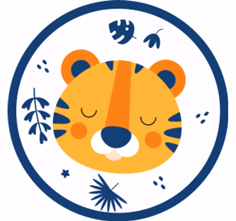 Untersetzer geek mit niedlichem tigerkopf - TenStickers