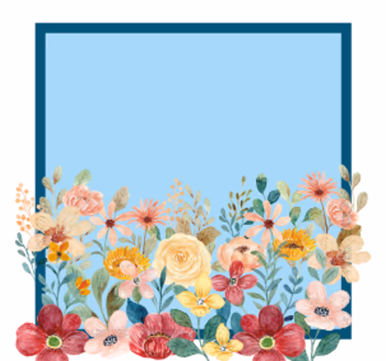Untersetzer personalisiert mit floralem randdesign - TenStickers