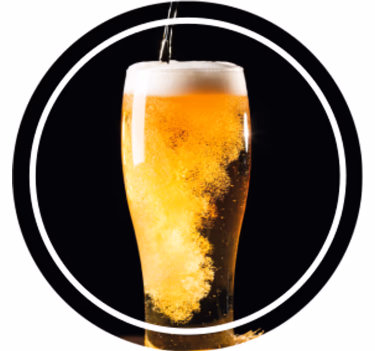 Bierdeckel für sprudelndes bier im glas - TenStickers