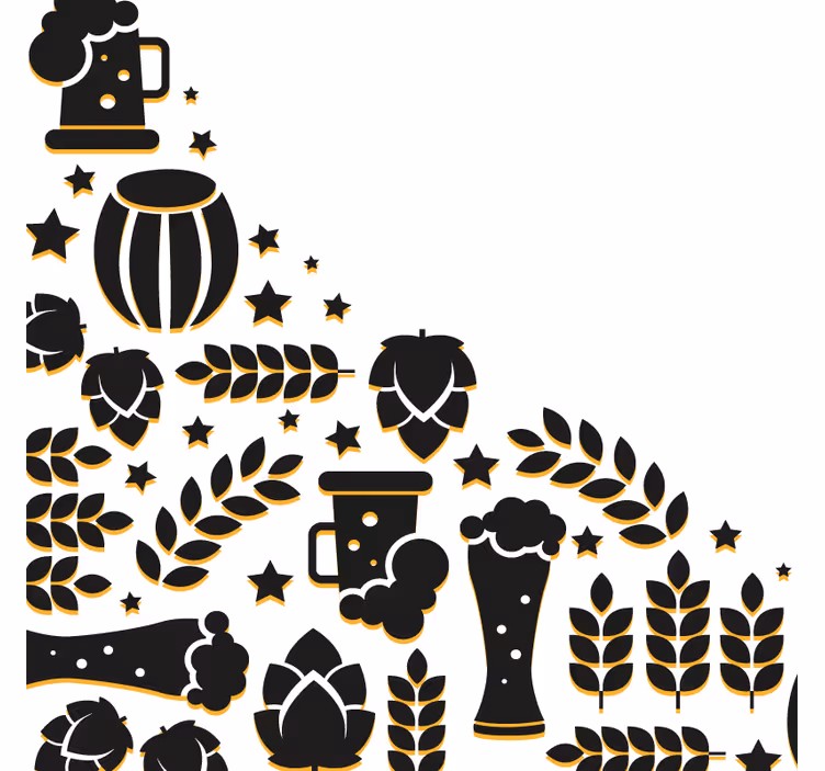 Bierdeckel bier elemente zusammensetzung - TenStickers