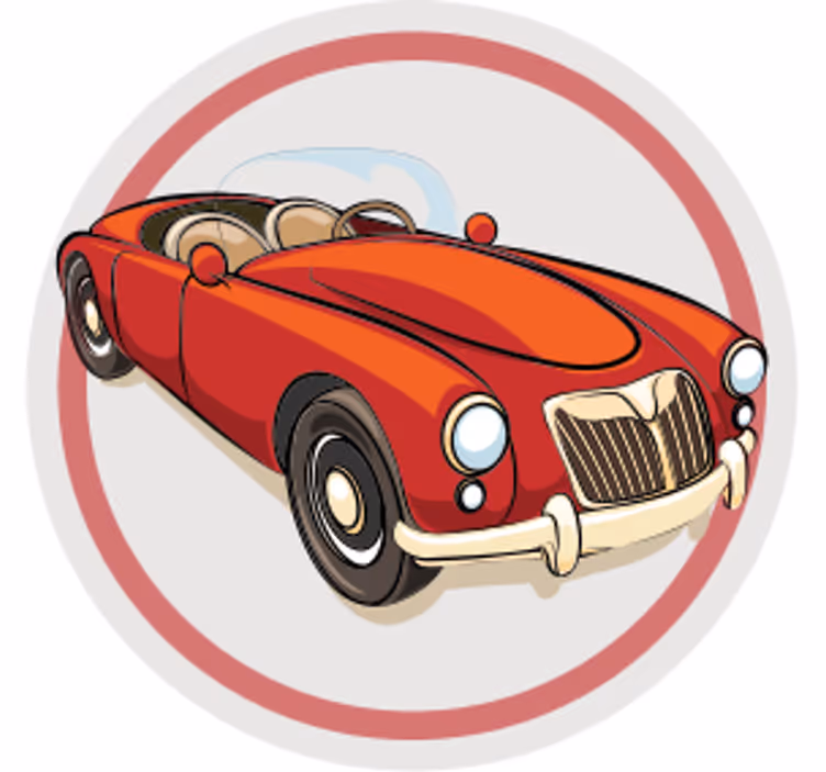 Untersetzer geek vintage roter sportwagen - TenStickers