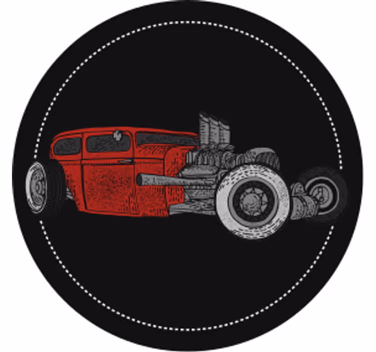 Vintage untersetzer mit klassischer hot rod illustation - TenStickers