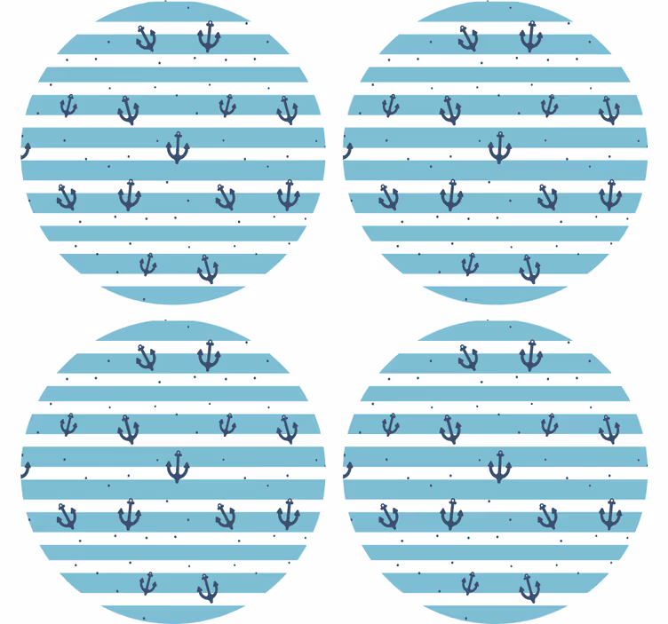 Bierdeckel mit nautischem streifen anker-muster - TenStickers