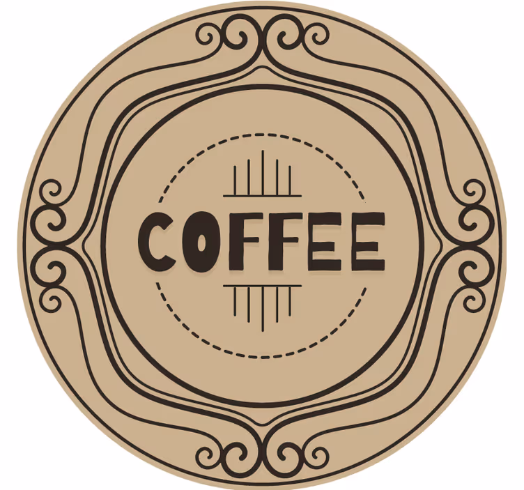 Untersetzer personalisiert elegantes kaffeeemblem - TenStickers