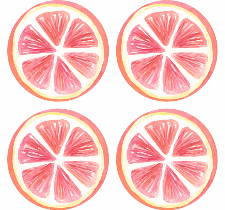 Untersetzer geek umrissene rosa zitrusscheiben - TenStickers