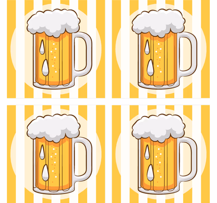 Bierdeckel mit illustriertem bierkrug - TenStickers