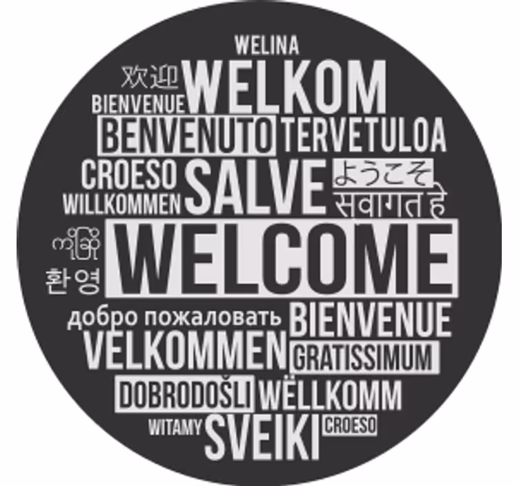 Bierdeckel mehrsprachige willkommensgrüße - TenStickers
