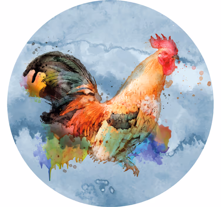 Untersetzer geek mit lebendiger hühnerillustration - TenStickers