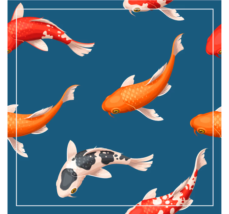 Untersetzer modern mit buntem koi fisch muster - TenStickers