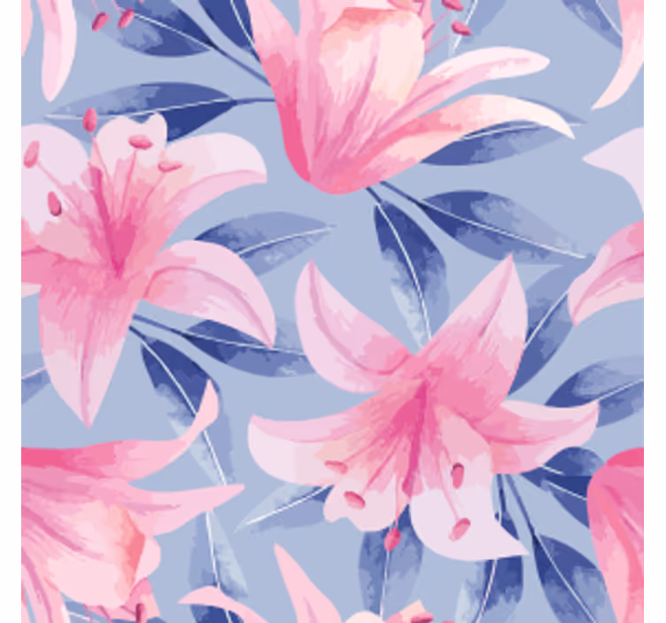 Untersetzer mit floralem muster und rosa lilien - TenStickers