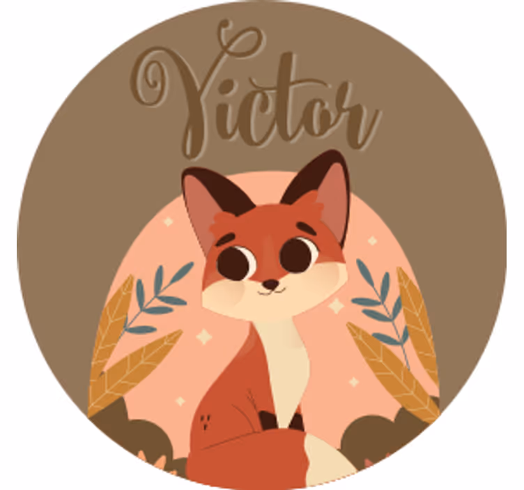 Untersetzer personalisiert niedlicher fuchs charakter - TenStickers