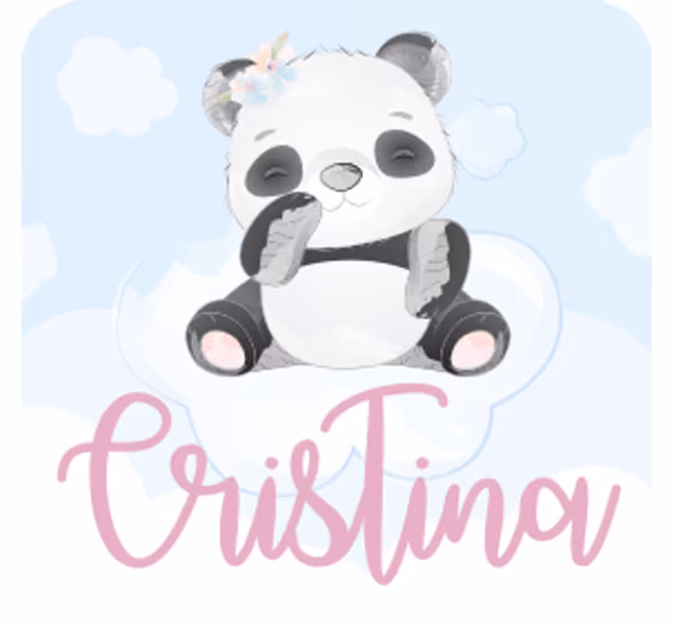 Untersetzer personalisiert mit verspieltem panda-charakter - TenStickers