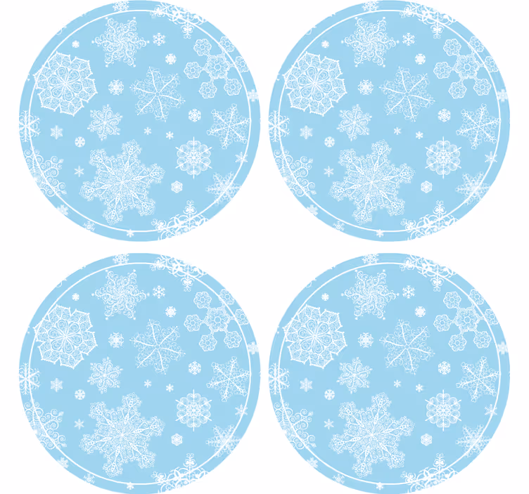 Untersetzer weihnachten schneeflocken muster kreis - TenStickers