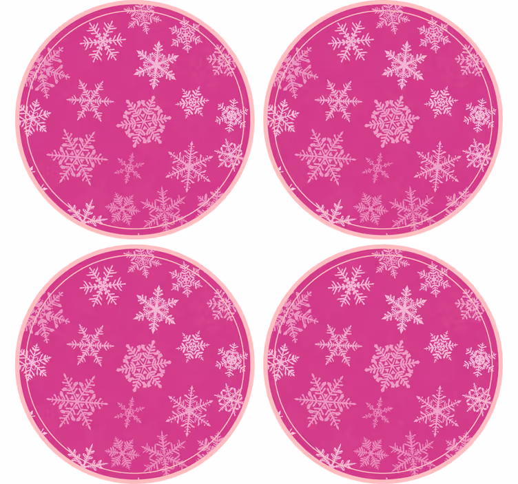 Untersetzer weihnachten runder tablett mit schneeflocken - TenStickers
