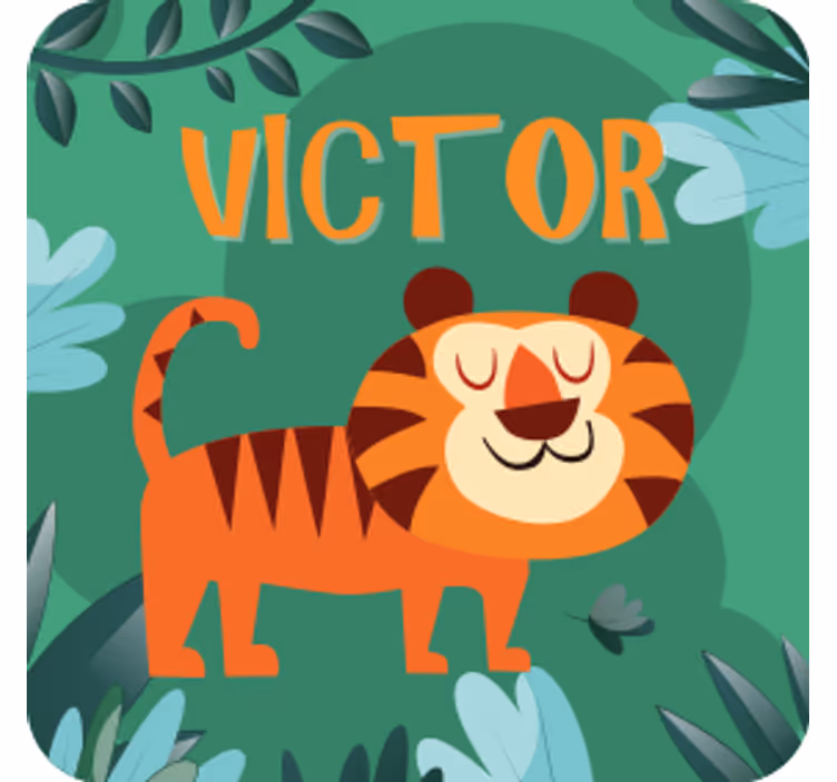 Untersetzer personalisiert fröhliche tiger-illustration - TenStickers