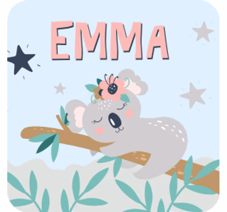 Untersetzer personalisiert mit süßer koala-illustration - TenStickers