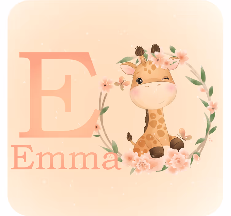 Untersetzer personalisiert mit süßem giraffenmotiv - TenStickers
