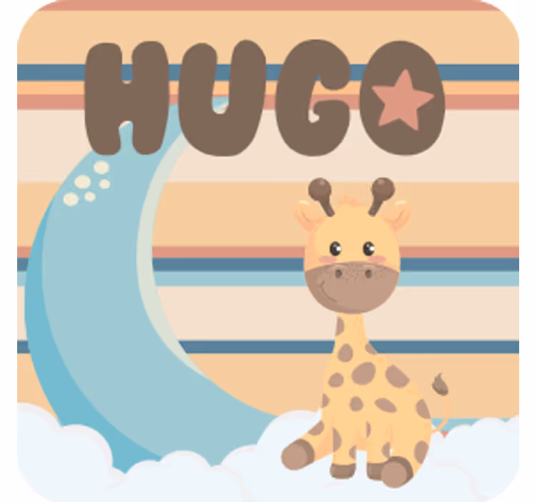 Untersetzer personalisiert mit niedlichem giraffenmotiv - TenStickers