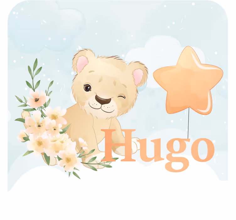 Untersetzer personalisiert lustiger löwe mit stern - TenStickers