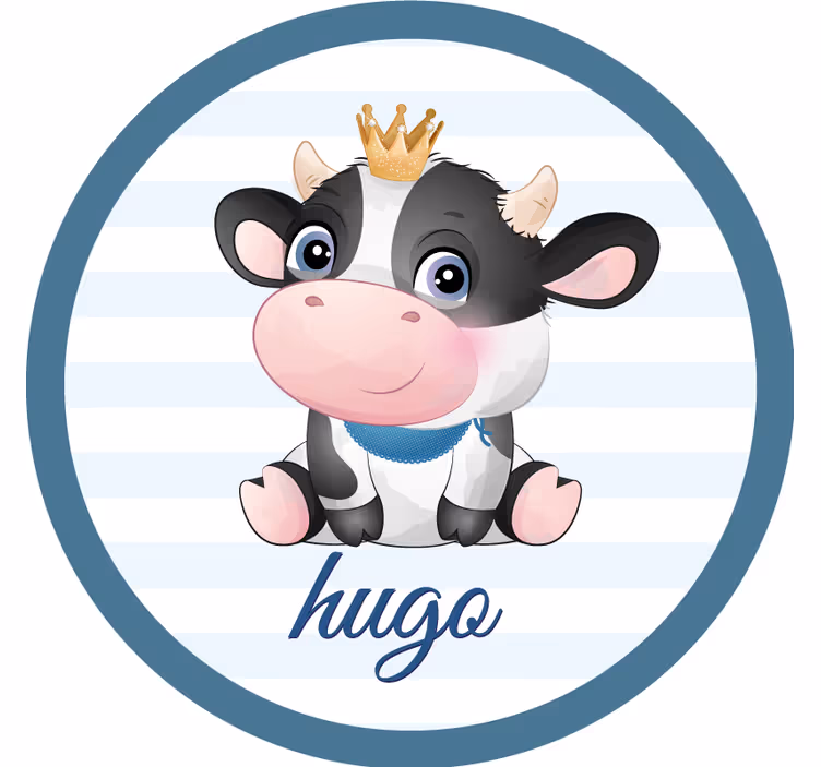 Untersetzer personalisiert mit süßer kuh-illustration - TenStickers