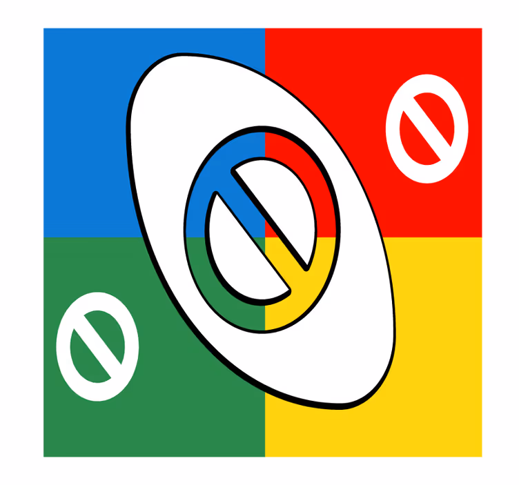 Untersetzer Freak Mehrfarbige stop-uno-karte mit vier teilen - TenStickers