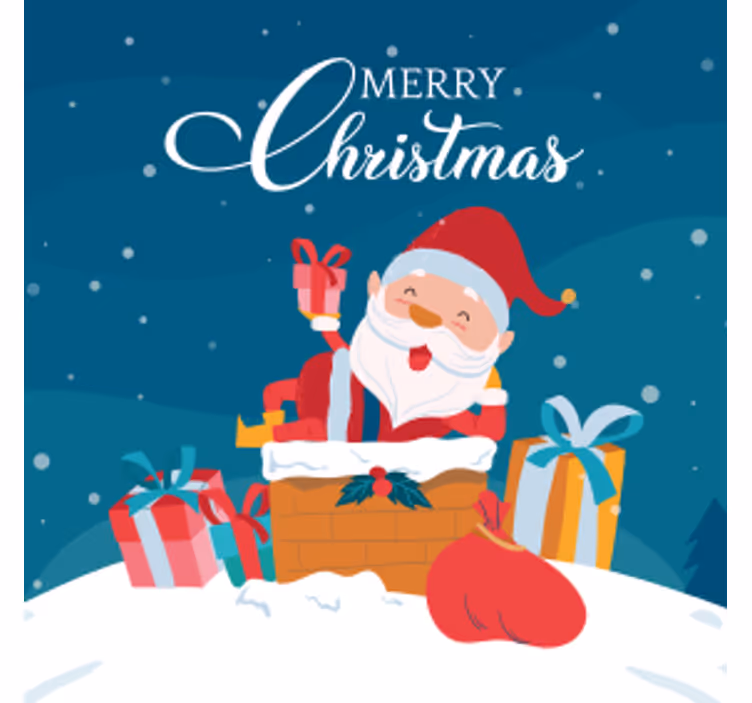 Untersetzer weihnachten weihnachtsmann mit geschenken - TenStickers