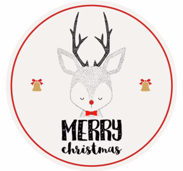 Untersetzer weihnachten rentier mit glöckchen - TenStickers