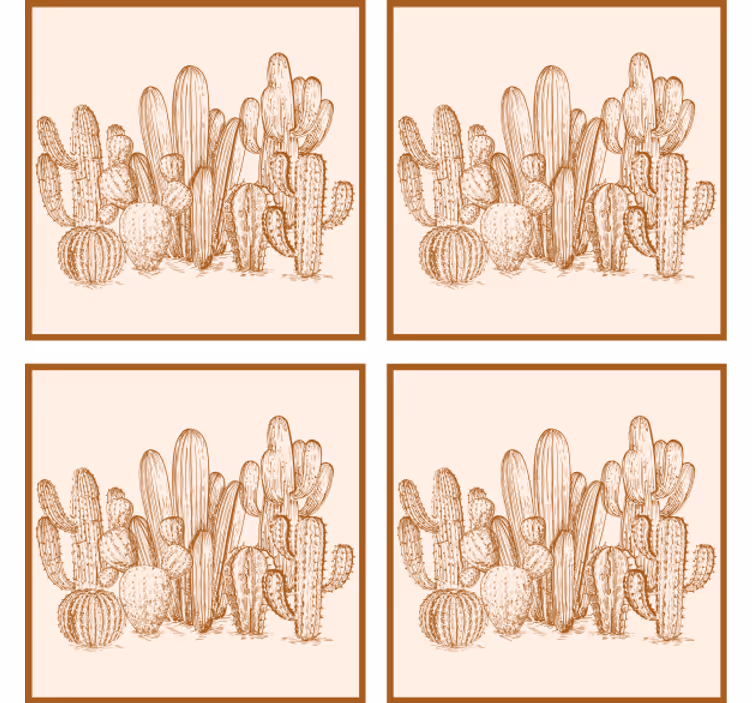 Untersetzer mit illustrationen von kakteenvariationen - TenStickers