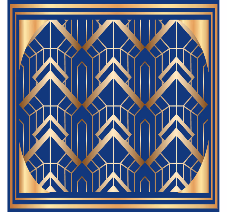 Untersetzer modern mit geometrischem blau und goldmuster - TenStickers