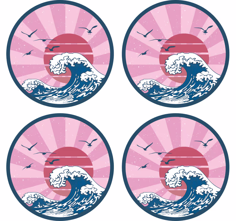 Untersetzer geek retro ozeanwellen design - TenStickers