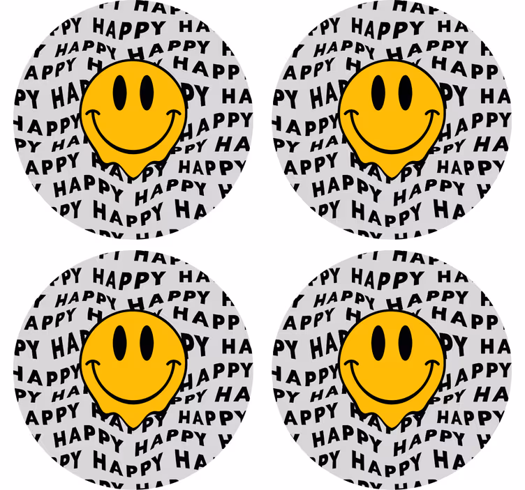 Bierdeckel sprüche mit smiley und glück - TenStickers