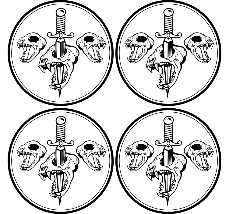 Untersetzer geek mit totenkopf und schwert design - TenStickers