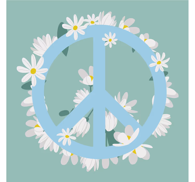 Bierdeckel sprüche mit friedenssymbol und gänseblümchen - TenStickers