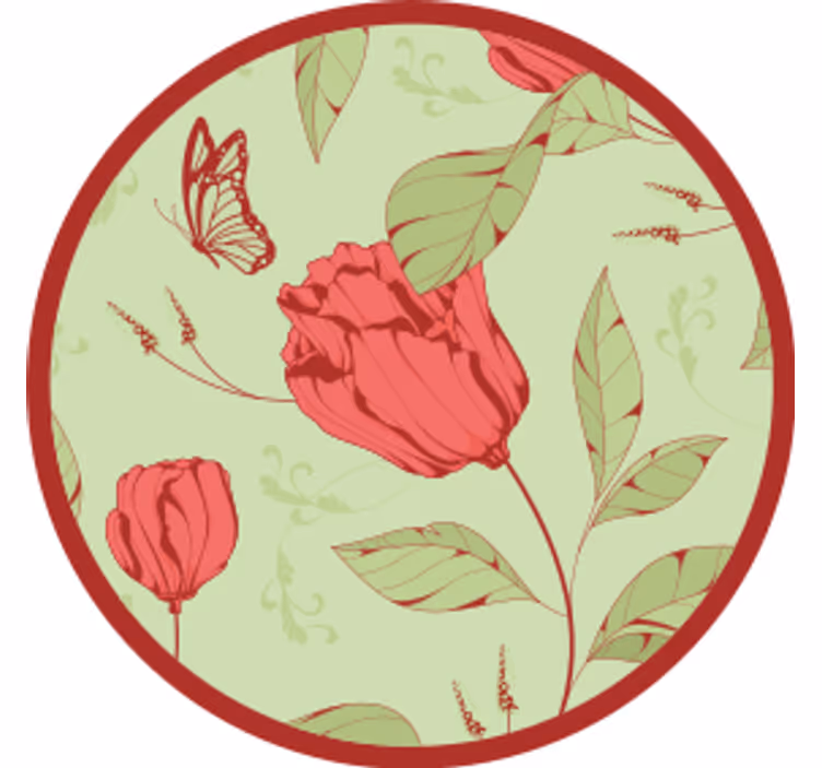 Untersetzer modern mit floralen schmetterlingen - TenStickers