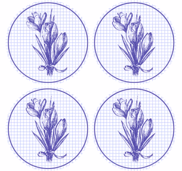 Untersetzer mit eleganter botanischer illustration - TenStickers