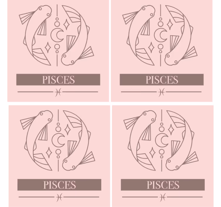 Untersetzer personalisiert fischsymbol des zeichens fische - TenStickers