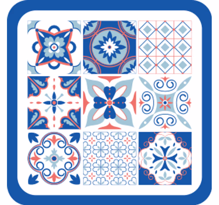 Fliesen untersetzer mit geometrischen mustern - TenStickers