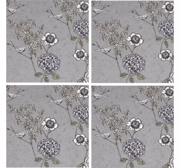 Untersetzer mit floral strukturiertem hintergrund - TenStickers