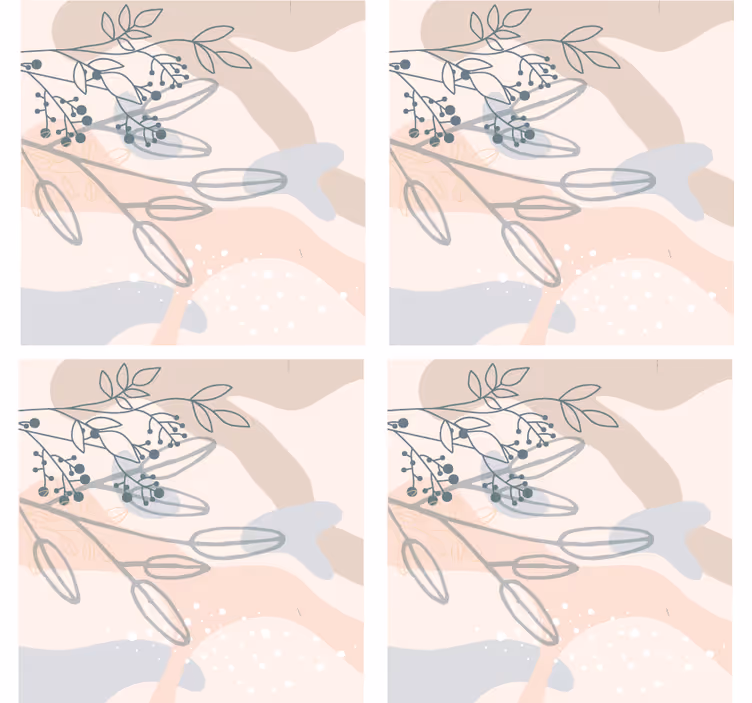 Untersetzer mit floralen abstrakten mustern - TenStickers