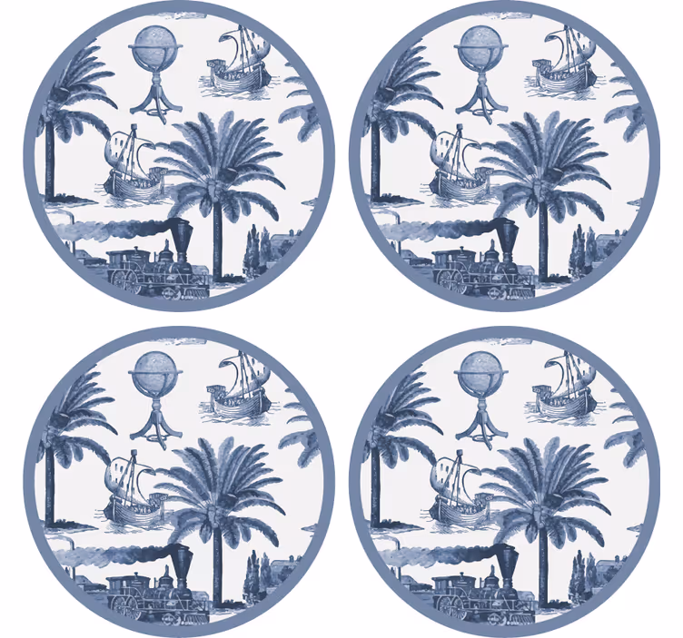 Vintage untersetzer im klassischen reisemotiv - TenStickers