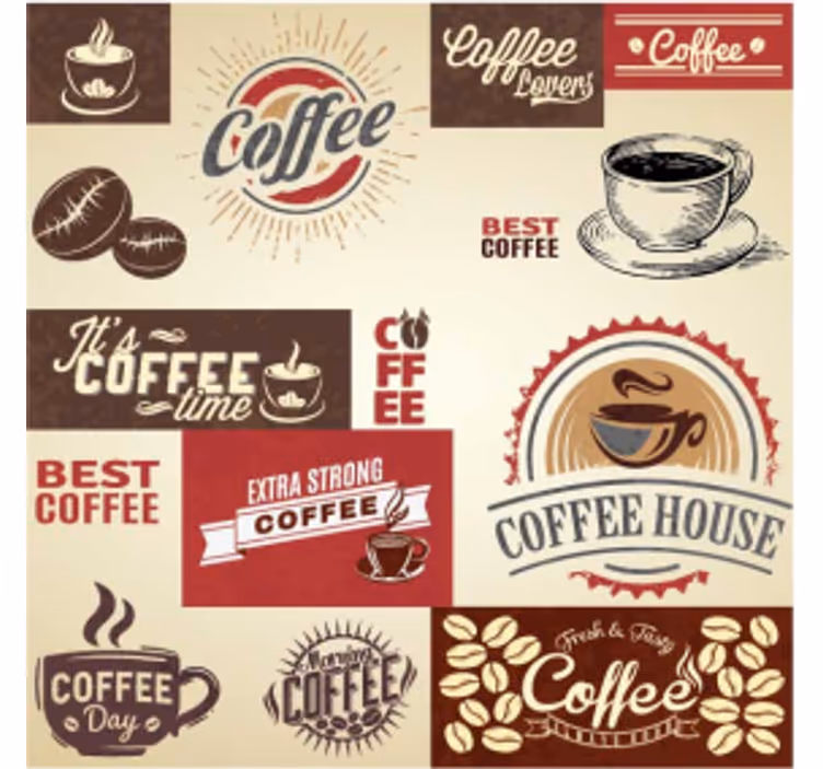 Untersetzer Vintage Retro Kaffee Designs - TenStickers