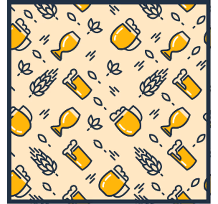 Untersetzer Bier mit Reben - TenStickers
