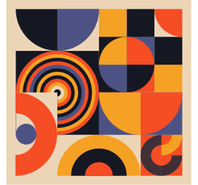 Untersetzer modern Bunte Bauhaus Kreise - TenStickers