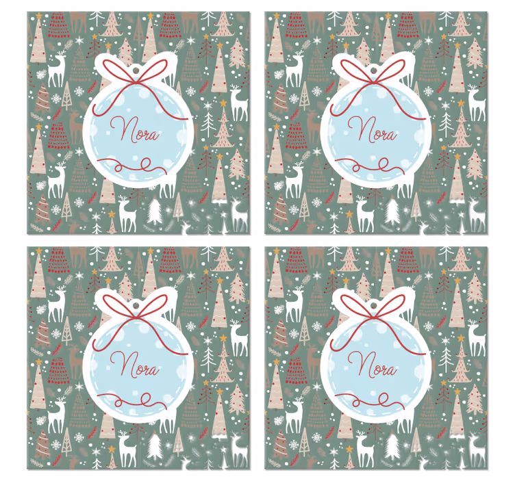 Untersetzer Weihnachten Waldmuster Weihnachten - TenStickers