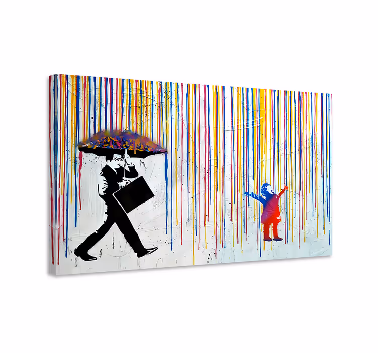 Kunst auf Leinwand bunter regen - TenStickers