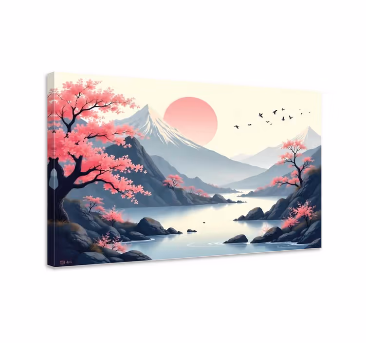 Landschaftsbild Leinwand japanische landschaft - TenStickers