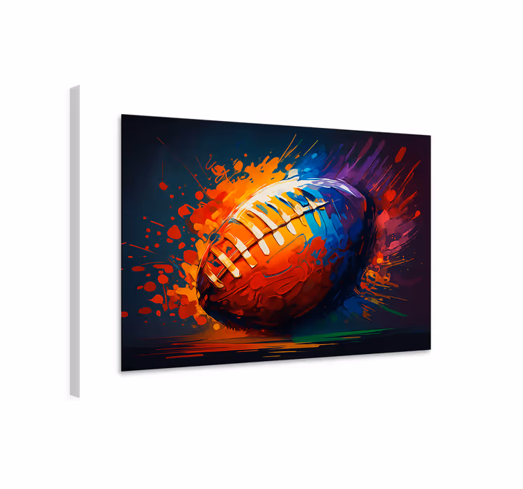 Leinwandbild Sport mehrfarbiger rugbyball - TenStickers